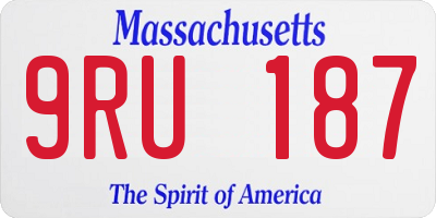 MA license plate 9RU187
