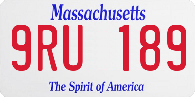 MA license plate 9RU189