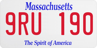 MA license plate 9RU190