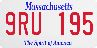 MA license plate 9RU195