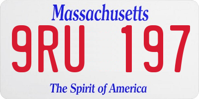 MA license plate 9RU197