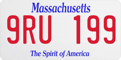 MA license plate 9RU199
