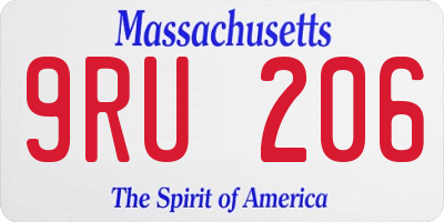 MA license plate 9RU206