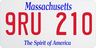 MA license plate 9RU210