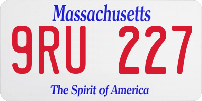 MA license plate 9RU227