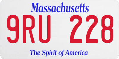 MA license plate 9RU228