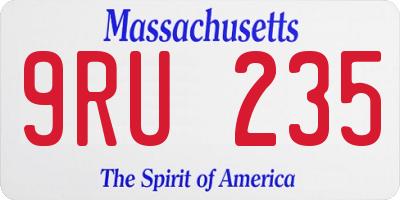 MA license plate 9RU235