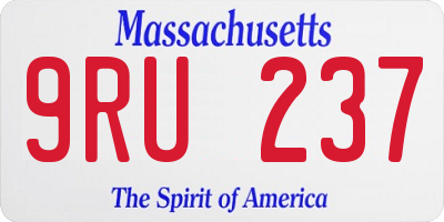 MA license plate 9RU237