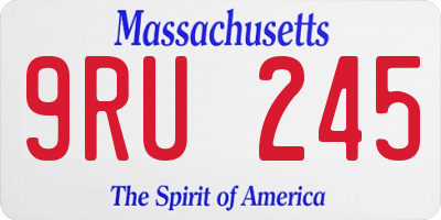 MA license plate 9RU245