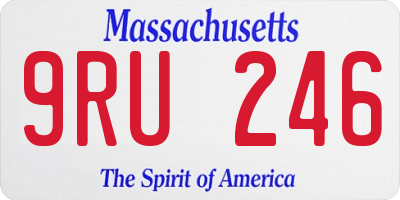 MA license plate 9RU246