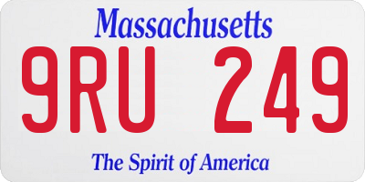 MA license plate 9RU249