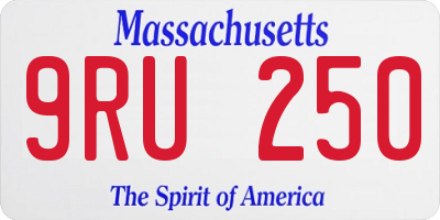 MA license plate 9RU250