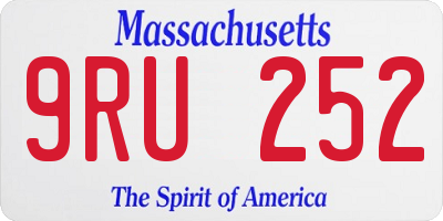 MA license plate 9RU252