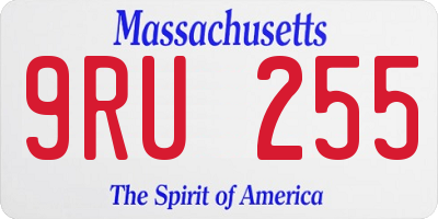 MA license plate 9RU255