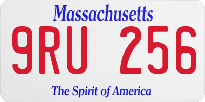 MA license plate 9RU256