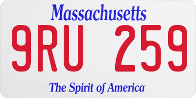 MA license plate 9RU259