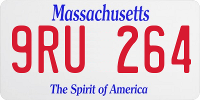 MA license plate 9RU264