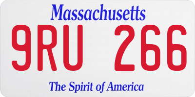 MA license plate 9RU266