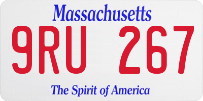 MA license plate 9RU267