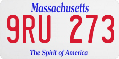 MA license plate 9RU273