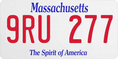 MA license plate 9RU277