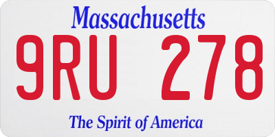 MA license plate 9RU278