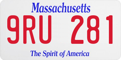 MA license plate 9RU281