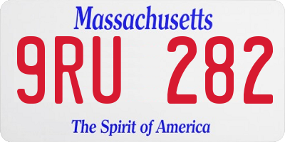 MA license plate 9RU282