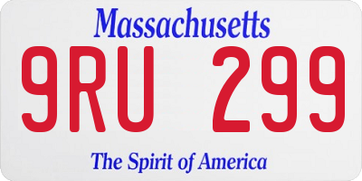 MA license plate 9RU299