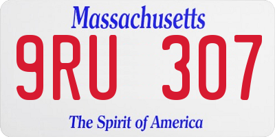 MA license plate 9RU307