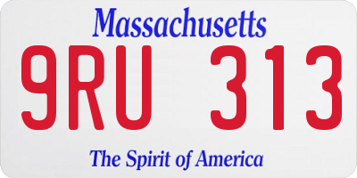 MA license plate 9RU313