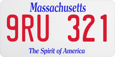 MA license plate 9RU321