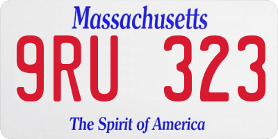 MA license plate 9RU323