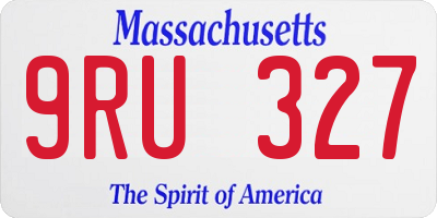 MA license plate 9RU327