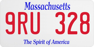 MA license plate 9RU328