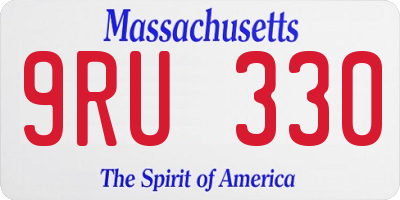MA license plate 9RU330