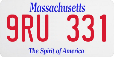 MA license plate 9RU331