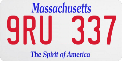 MA license plate 9RU337
