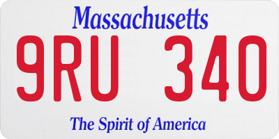 MA license plate 9RU340