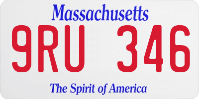 MA license plate 9RU346