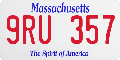 MA license plate 9RU357