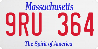 MA license plate 9RU364