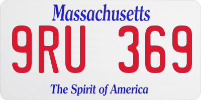 MA license plate 9RU369