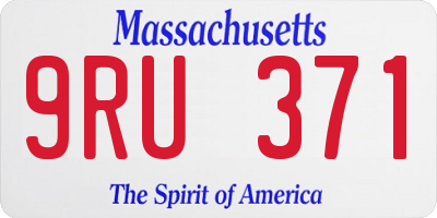 MA license plate 9RU371