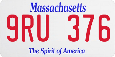 MA license plate 9RU376