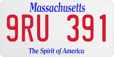 MA license plate 9RU391
