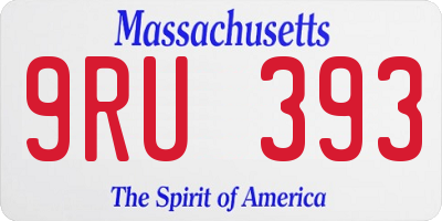 MA license plate 9RU393