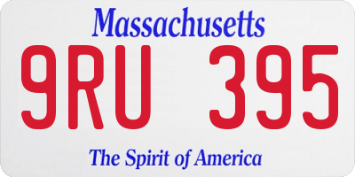 MA license plate 9RU395