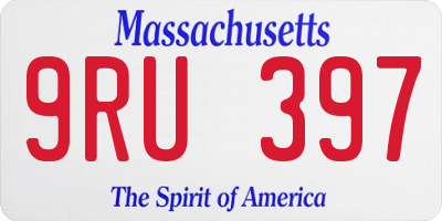 MA license plate 9RU397