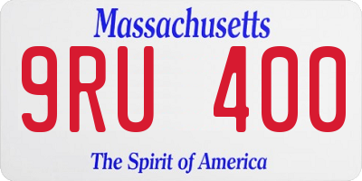 MA license plate 9RU400